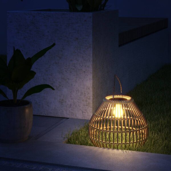 Solarleuchte 867-153V00YL gelb Polyrattan Edelstahl B/H/L: ca. 31x31x32 cm Solarleuchte 867-153V00YL gelb Polyrattan Edelstahl B/H/L: ca. 31x31x32 cm – Bild 2