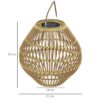 Solarleuchte 867-153V00YL gelb Polyrattan Edelstahl B/H/L: ca. 31x31x32 cm Solarleuchte 867-153V00YL gelb Polyrattan Edelstahl B/H/L: ca. 31x31x32 cm – Bild 3
