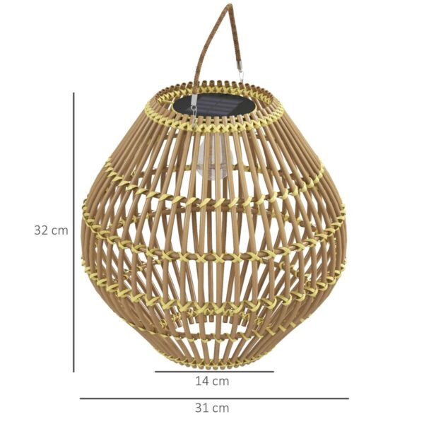 Solarleuchte 867-153V00YL gelb Polyrattan Edelstahl B/H/L: ca. 31x31x32 cm Solarleuchte 867-153V00YL gelb Polyrattan Edelstahl B/H/L: ca. 31x31x32 cm – Bild 3