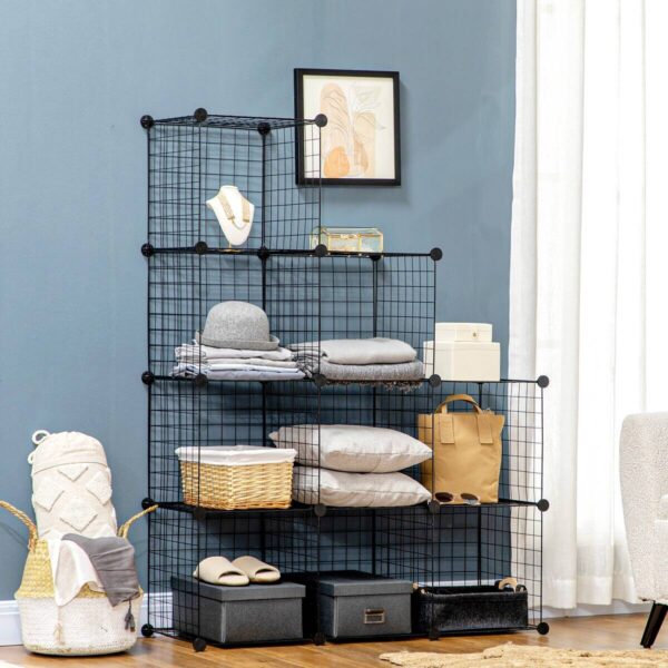 HOMCOM Regal schwarz Kunststoff B/H/L: ca. 35x35x35 cm – Bild 4