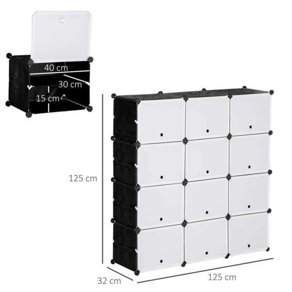 HOMCOM Regal schwarz Polypropylen B/H/L: ca. 32x125x125 cm HOMCOM Regal schwarz Polypropylen B/H/L: ca. 32x125x125 cm – Bild 2