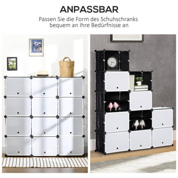 HOMCOM Regal schwarz Polypropylen B/H/L: ca. 32x125x125 cm HOMCOM Regal schwarz Polypropylen B/H/L: ca. 32x125x125 cm – Bild 3