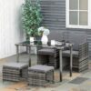 Outsunny Sitzgruppe grau Glas B/H/L: ca. 60x120x72 cm Outsunny Sitzgruppe grau Glas B/H/L: ca. 60x120x72 cm – Bild 5