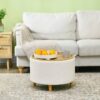 HOMCOM Hocker weiß B/H/L: ca. 56x56x42 cm – Bild 4