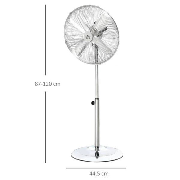 HOMCOM Ventilator silber Polypropylen Edelstahl B/H/L: ca. 44,5x44,5x87 cm HOMCOM Ventilator silber Polypropylen Edelstahl B/H/L: ca. 44,5x44,5x87 cm – Bild 4