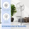 HOMCOM Ventilator silber Polypropylen Edelstahl B/H/L: ca. 44,5x44,5x87 cm HOMCOM Ventilator silber Polypropylen Edelstahl B/H/L: ca. 44,5x44,5x87 cm – Bild 5