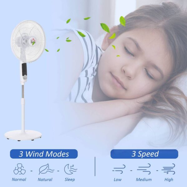 HOMCOM Ventilator weiß Kunststoff Edelstahl Polypropylen B/H/L: ca. 45x42x138 cm – Bild 5