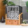 Outsunny Strandkorb grau Polypropylen B/H/L: ca. 79x118x160 cm – Bild 3
