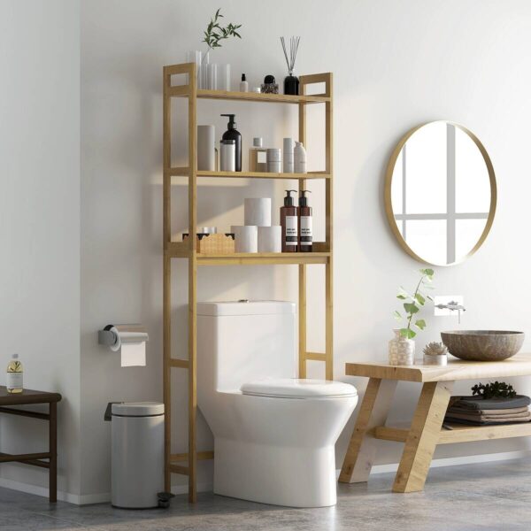 Badregal natur Bambus B/H/L: ca. 20x68x165 cm Badregal natur Bambus B/H/L: ca. 20x68x165 cm – Bild 5