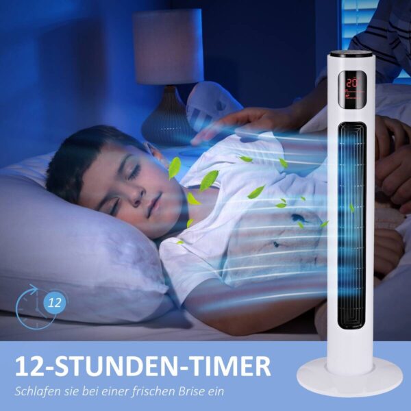 HOMCOM Ventilator schwarz Edelstahl Kunststoff Polypropylen B/H/L: ca. 32x32x96 cm HOMCOM Ventilator schwarz Edelstahl Kunststoff Polypropylen B/H/L: ca. 32x32x96 cm – Bild 4