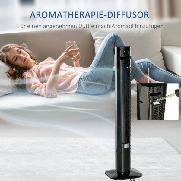 HOMCOM Ventilator schwarz Kunststoff Polypropylen Edelstahl B/H/L: ca. 31,5x31,5x117 cm – Bild 4