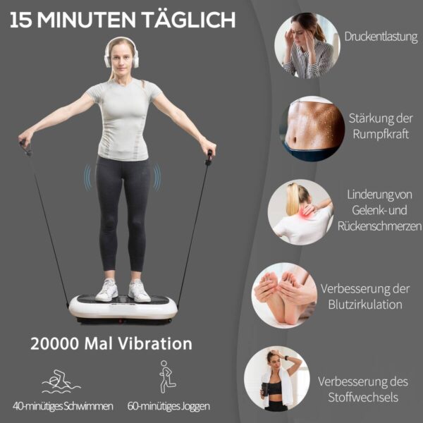 HOMCOM Fitness-Gerät schwarz weiß Edelstahl Kunststoff Polypropylen B/H/L: ca. 40x73x13 cm – Bild 3