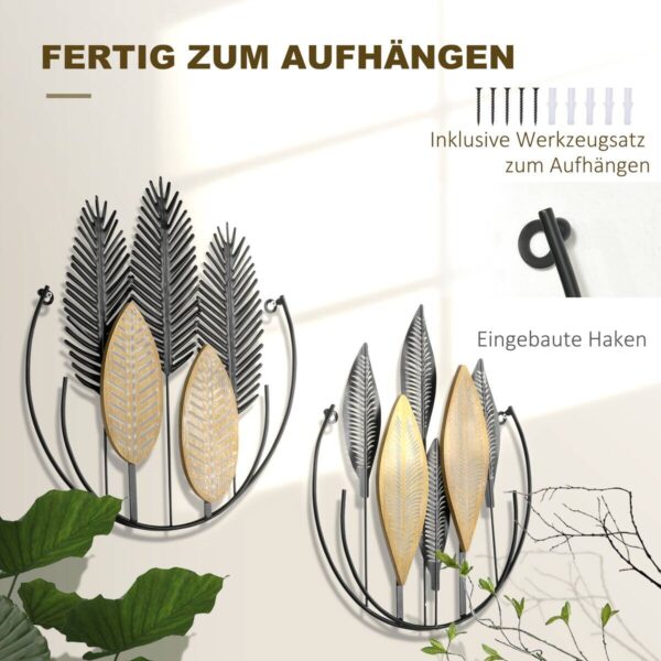 HOMCOM Wand-Element schwarz Polypropylen B/H/L: ca. 3x40x46 cm – Bild 3
