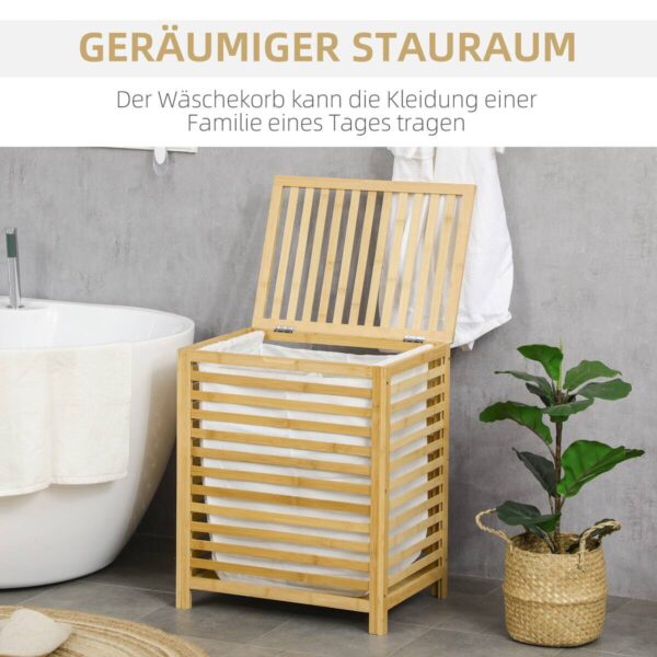 HOMCOM Wäschekorb natur Edelstahl B/H/L: ca. 36x60x50 cm HOMCOM Wäschekorb natur Edelstahl B/H/L: ca. 36x60x50 cm – Bild 5