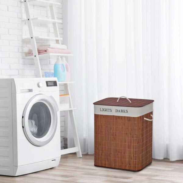 HOMCOM Wäschekorb weiß B/H/L: ca. 32x52x63 cm HOMCOM Wäschekorb weiß B/H/L: ca. 32x52x63 cm – Bild 5