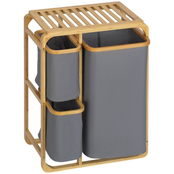 HOMCOM Wäschekorb natur B/H/L: ca. 32x50x69,7 cm – Bild 3