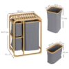 HOMCOM Wäschekorb natur B/H/L: ca. 32x50x69,7 cm – Bild 5