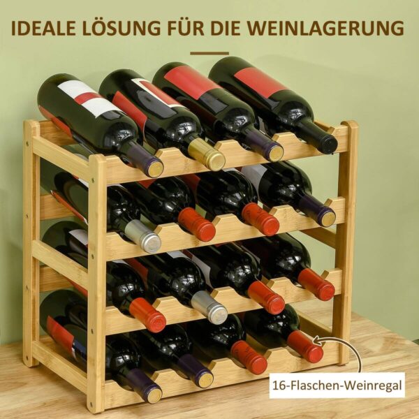 HOMCOM Weinregal natur Bambus B/H/L: ca. 23,5x43x38 cm – Bild 2