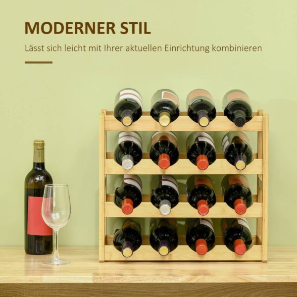 HOMCOM Weinregal natur Bambus B/H/L: ca. 23,5x43x38 cm – Bild 3