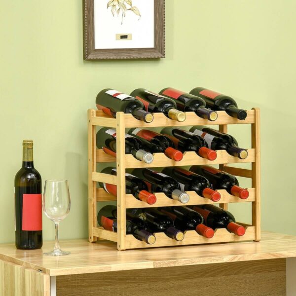 HOMCOM Weinregal natur Bambus B/H/L: ca. 23,5x43x38 cm – Bild 4