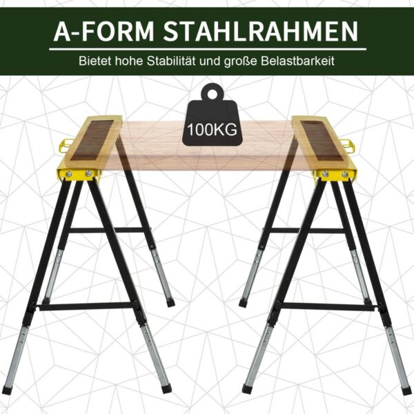 DURHAND Werkbank gelb Edelstahl B/H/L: ca. 49x100x90 cm – Bild 2