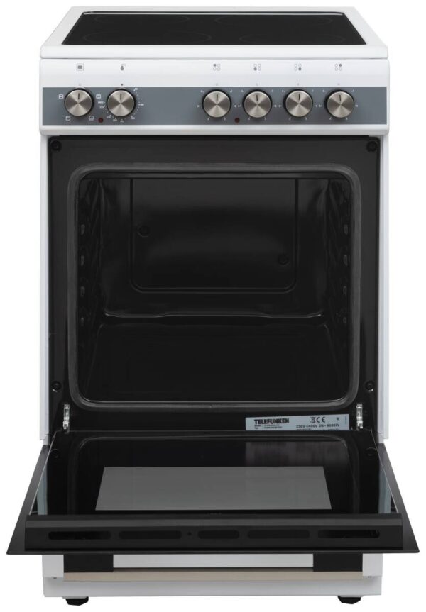 TELEFUNKEN Standherd 50cm mit Glaskeramikkochfeld TF-FS-5060-K4 weiß B/H/T: ca. 50x85x60 cm – Bild 2