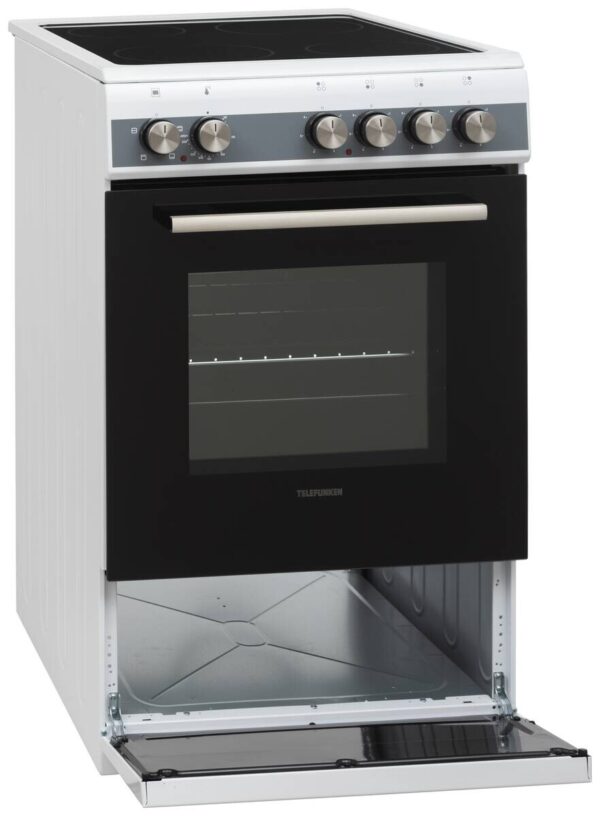 TELEFUNKEN Standherd 50cm mit Glaskeramikkochfeld TF-FS-5060-K4 weiß B/H/T: ca. 50x85x60 cm – Bild 3