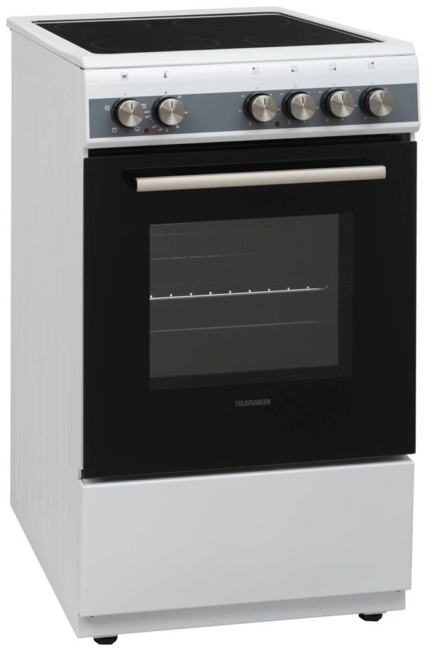 TELEFUNKEN Standherd 50cm mit Glaskeramikkochfeld TF-FS-5060-K4 weiß B/H/T: ca. 50x85x60 cm – Bild 5
