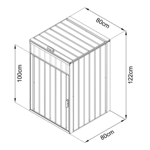 AXI Outdoor Living Mülltonnenbox Owen anthrazit B/H/L: ca. 80x122x80 cm – Bild 3
