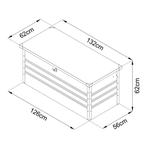 AXI Outdoor Living Gartenbox Miles anthrazit Metall B/H/L: ca. 60x62x132 cm – Bild 2