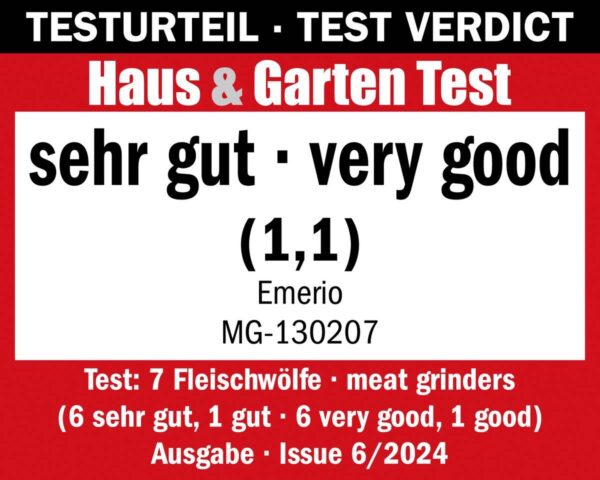 Emerio Fleischwolf MG-130207 schwarz silber Kunststoff Edelstahl B/H/T: ca. 13x21x24 cm – Bild 2