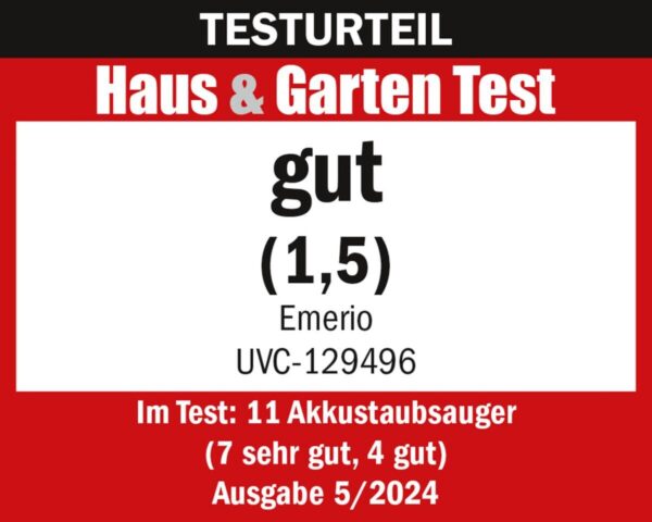 Emerio Handstaubsauger UVC-129496 weiß schwarz Kunststoff B/H/T: ca. 21x113x25 cm – Bild 2