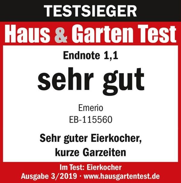 Emerio Eierkocher EB-115560.12 weiß Kunststoff Edelstahl B/H/T: ca. 18x17x14 cm – Bild 4