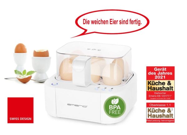 Emerio Eierkocher EB-115560.12 weiß Kunststoff Edelstahl B/H/T: ca. 18x17x14 cm – Bild 5
