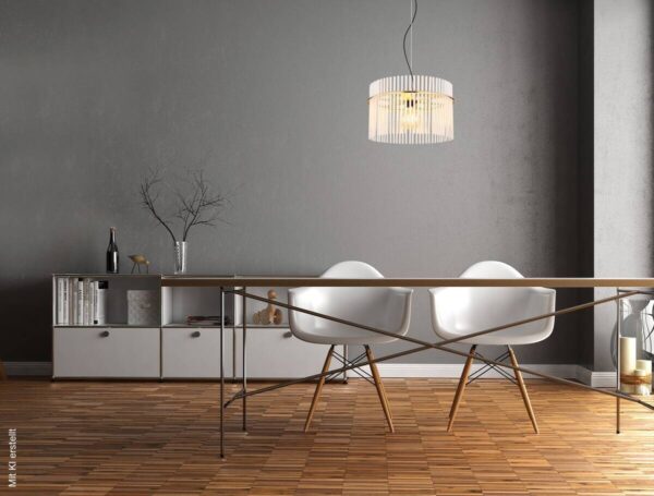 GLOBO Pendelleuchte gold klar Metall H/D: ca. 150x40 cm E27 1 Brennstellen – Bild 2