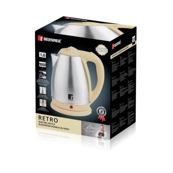 BERGNER Wasserkocher BG-50005-YE gelb Edelstahl Kunststoff B/H/L: ca. 24x16x21 cm ca. 1,8 l – Bild 3