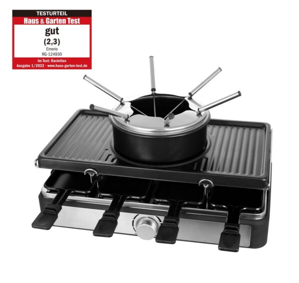 Emerio Raclette-Grill-Fondue-Kombi RG-124930 schwarz B/H/L: ca. 27x16,5x44 cm – Bild 5