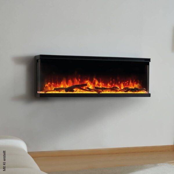 KAMINIO Elektrischer-Kamin LEA schwarz Metall B/H/T: ca. 91,9x43x20 cm ca. 1800 W – Bild 2