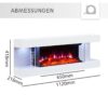 Balderia Elektrischer-Kamin weiß Metall B/H/T: ca. 112x41,8x21,6 cm – Bild 2