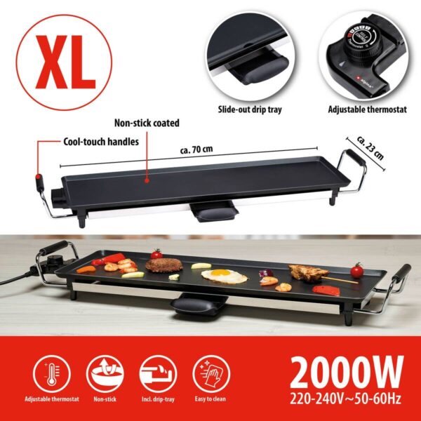 alpina Elektro-Tischgrill schwarz Metall B/L: ca. 70x23 cm – Bild 2