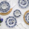 CreaTable Kaffeeservice Flora Zwiebelmuster blau Porzellan 18 tlg. – Bild 4