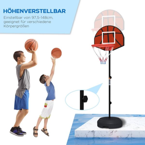 SPORTNOW Basketballständer braun Stahl B/H/L: ca. 38x179x38 cm – Bild 2