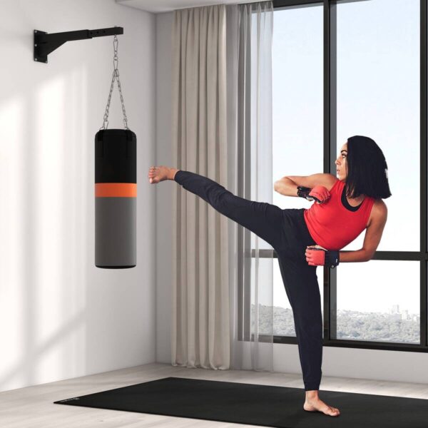 SPORTNOW Boxsack Wandhalterung schwarz Stahl B/H/L: ca. 12x20x65 cm – Bild 3