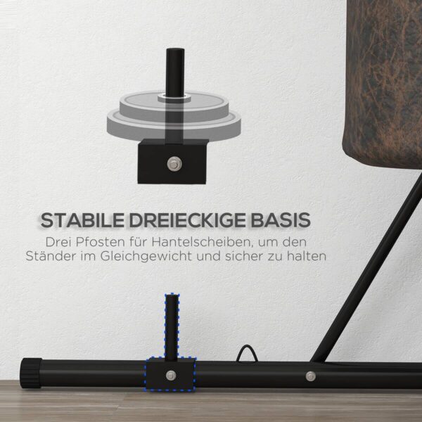 SPORTNOW Boxsackständer schwarz Stahl B/H/L: ca. 90x225x170 cm – Bild 5