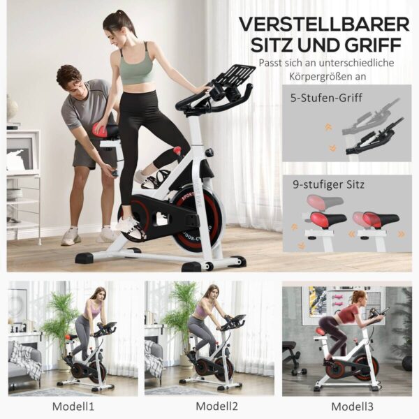 HOMCOM Ergometer schwarz Stahl B/H/L: ca. 53x114x103 cm – Bild 5