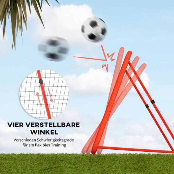 HOMCOM Fußball Rebounder rot Metall B/H/L: ca. 118x120x128 cm HOMCOM Fußball Rebounder rot Metall B/H/L: ca. 118x120x128 cm – Bild 4