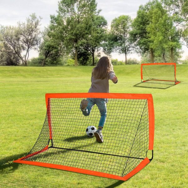HOMCOM Fußballtor orange Metall B/H/L: ca. 90x90x183 cm – Bild 4
