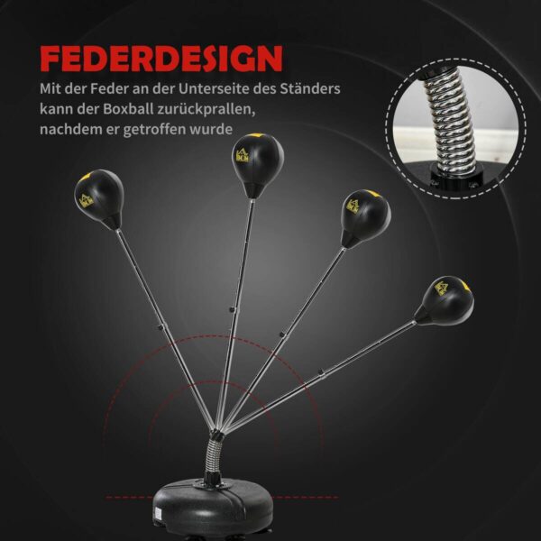 HOMCOM Punchingball Set schwarz Kunstleder B/H/L: ca. 45x151x45 cm – Bild 4