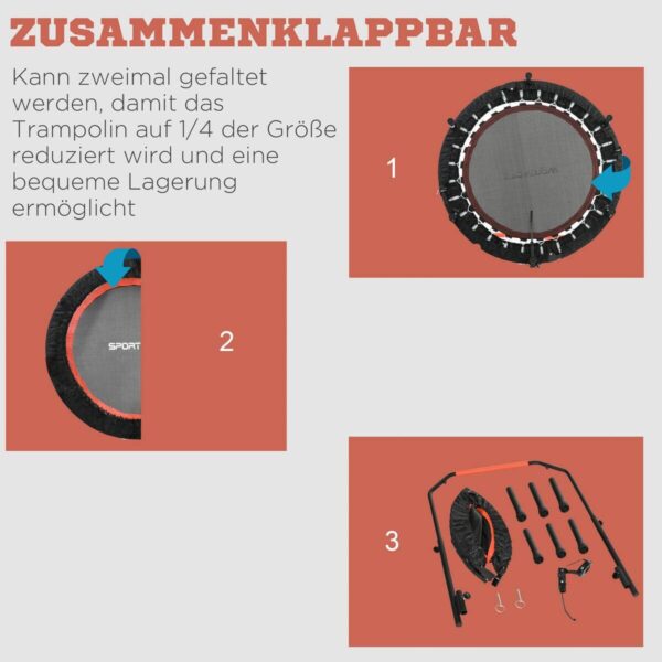 SPORTNOW Trampolin rot Nylon B/H/L: ca. 102x123x102 cm – Bild 3
