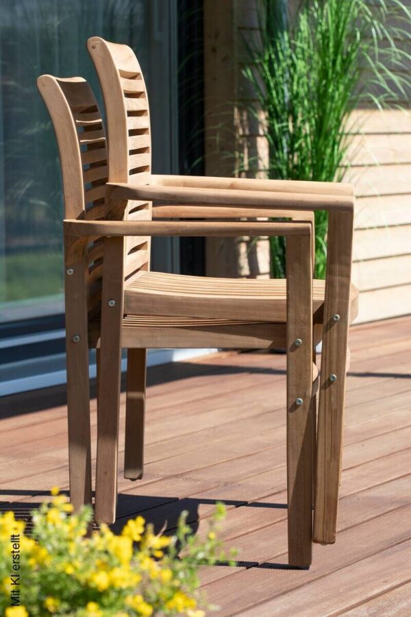 deVries Stapelsessel teak Teakholz B/H/L: ca. 52x92x63 cm – Bild 3